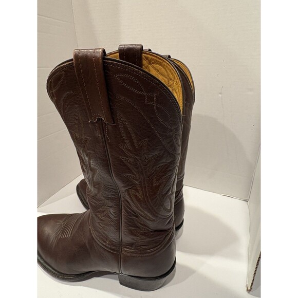 Nocona Brown Leather Western Cowboy Boots Men’s Size 9 D Made in USA Vintage